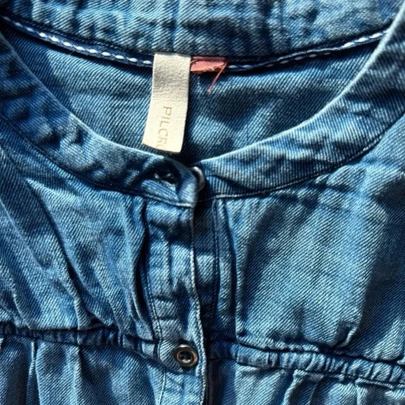 Pilcro Chambray Blue Button Down Shirt - Picture 6 of 6